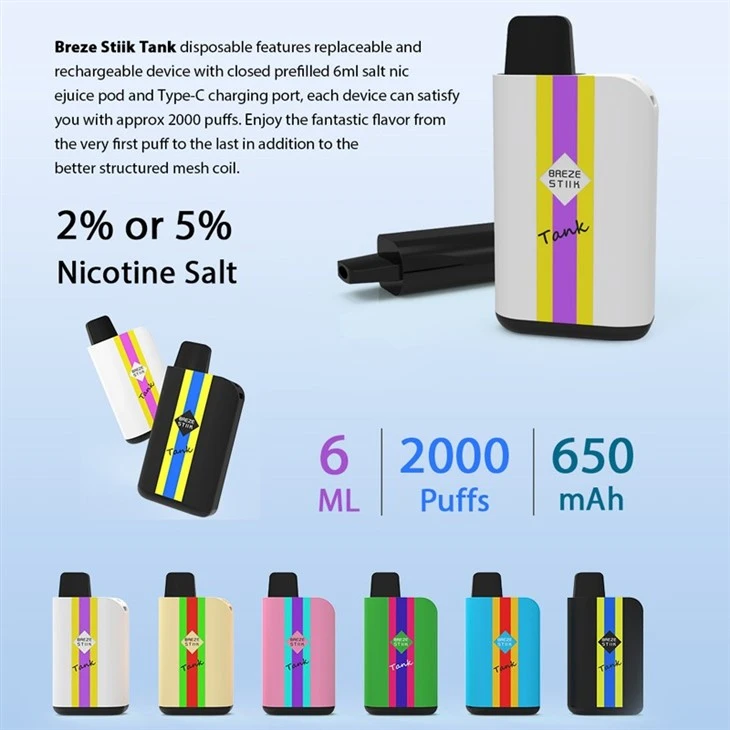 Breze Stiik Tank 2000 Puffs Disposable Vape factory