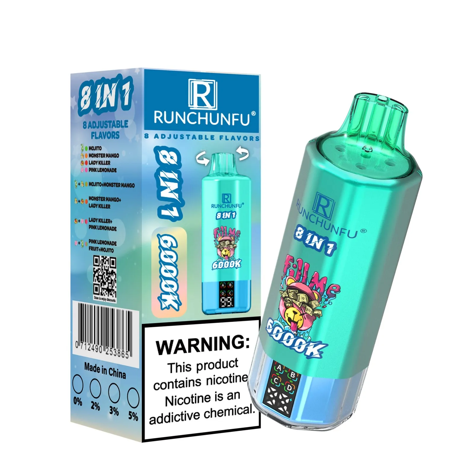 RUNCHUNFU 6000K PUFFS8 IN 1 1 RUNCHUNFU 6000K PUFFS8 IN 1 1