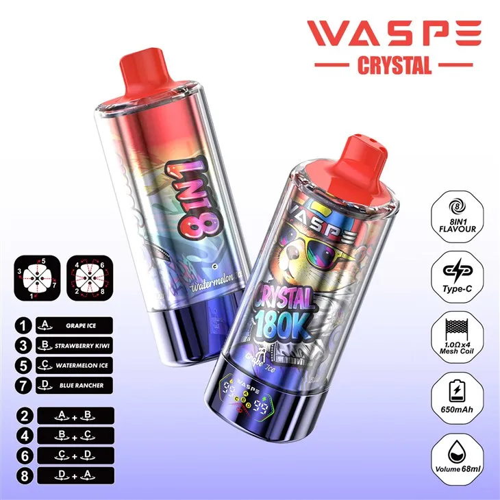 Waspe Crystal 8 in 1 180K Puffs Disposable Vape